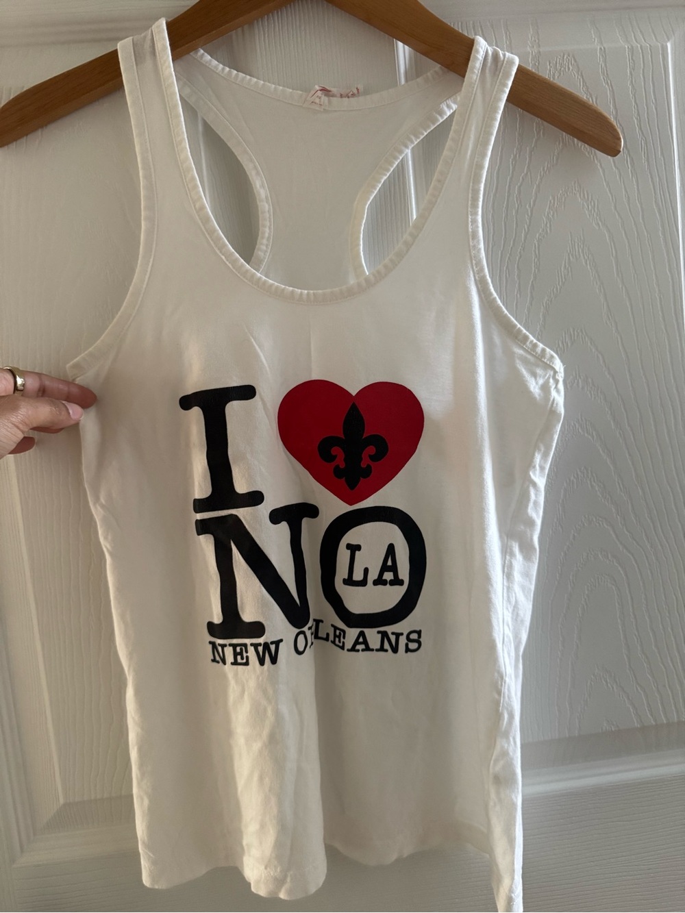 White New Orleans 'I ♥ NO' Racerback Tank Top